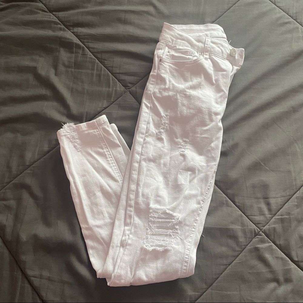 white ripped jeans